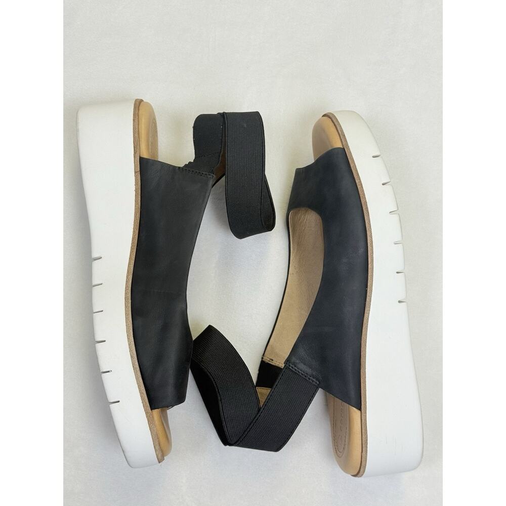 Corso Como Sandal Women’s Sz 8 38.5 Beeata Black Leather Elastic Ankle Strap - Picture 2 of 11